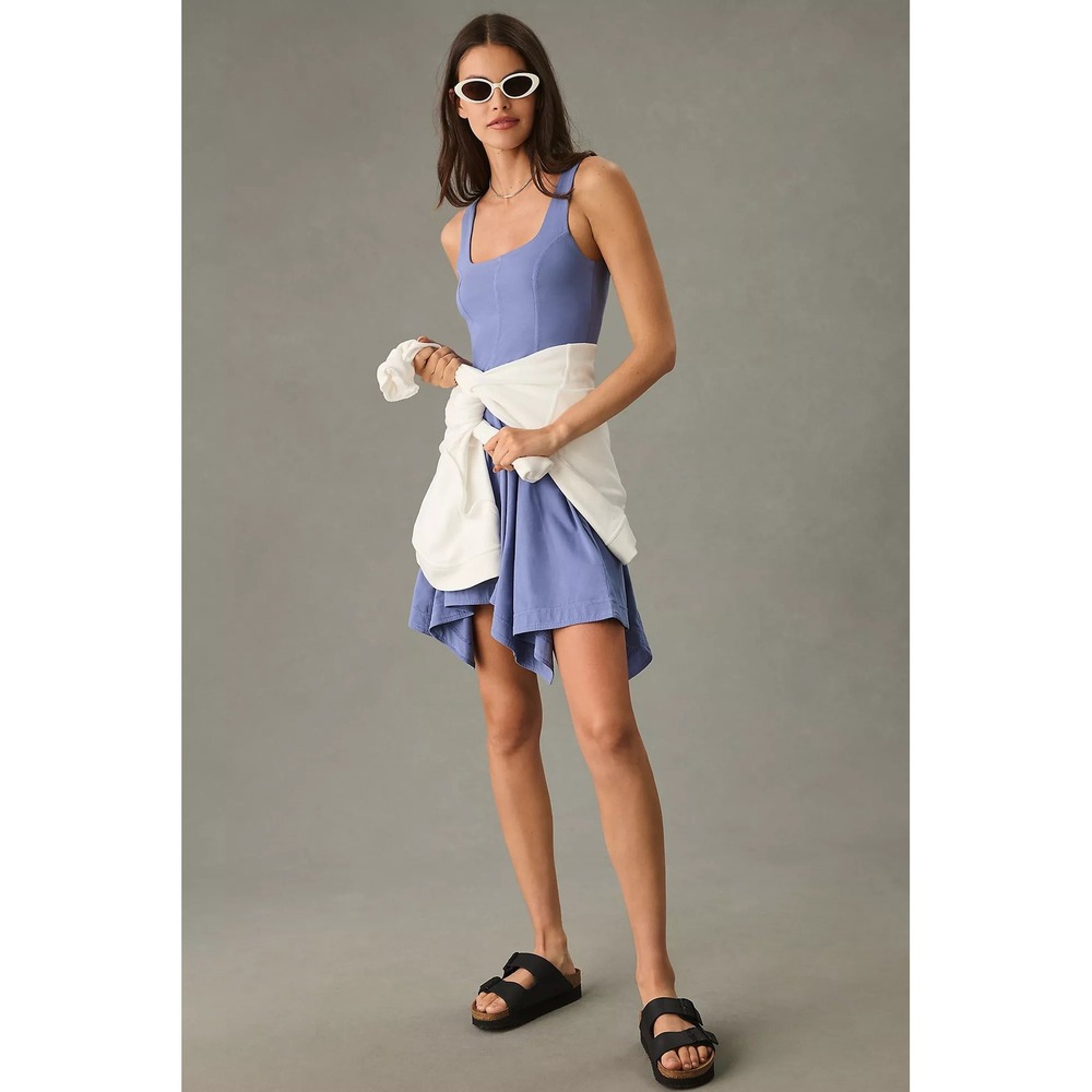 Daily Practice by Anthropologie Blue‎ Handkerchief Hem Mini Dress sporty summer